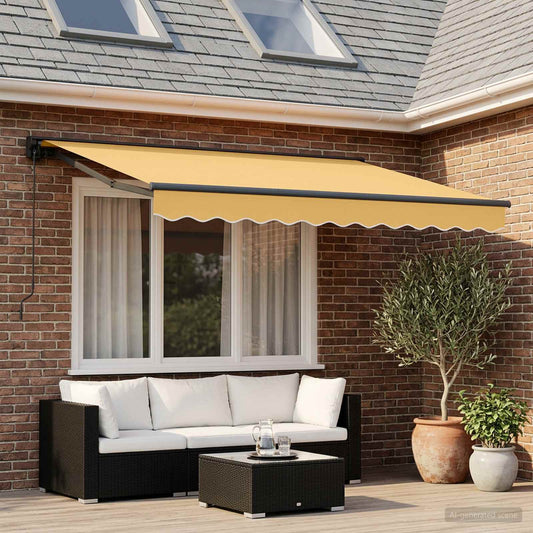 vidaXL Retractable Awning Sand 3.5 x 2.5 m Polyester and Aluminium