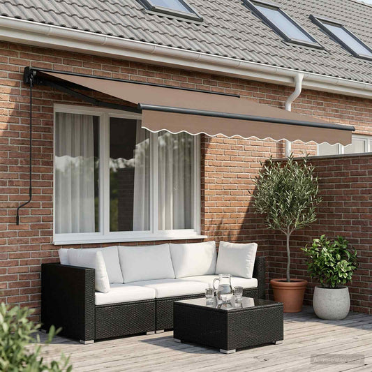 vidaXL Retractable Awning Taupe 3.5 x 2.5 m Polyester and Aluminium