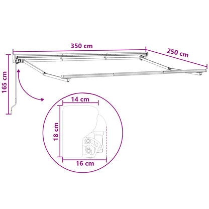 vidaXL Retractable Awning Taupe 3.5 x 2.5 m Polyester and Aluminium