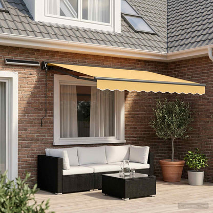 vidaXL Electric Retractable Awning Sand 3.5 x 2.5 m