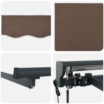 vidaXL Electric Retractable Awning Taupe 3.5 x 2.5 m
