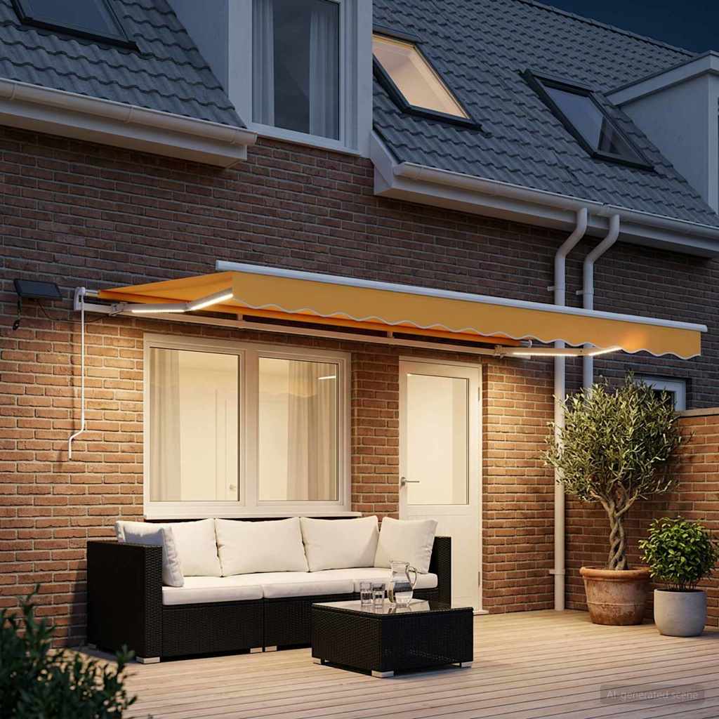 vidaXL Retractable Awning Sand 450 x 300 cm Fabric and Aluminium