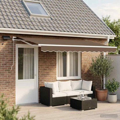 vidaXL Retractable Awning Taupe 600 x 300 cm Fabric and Aluminium