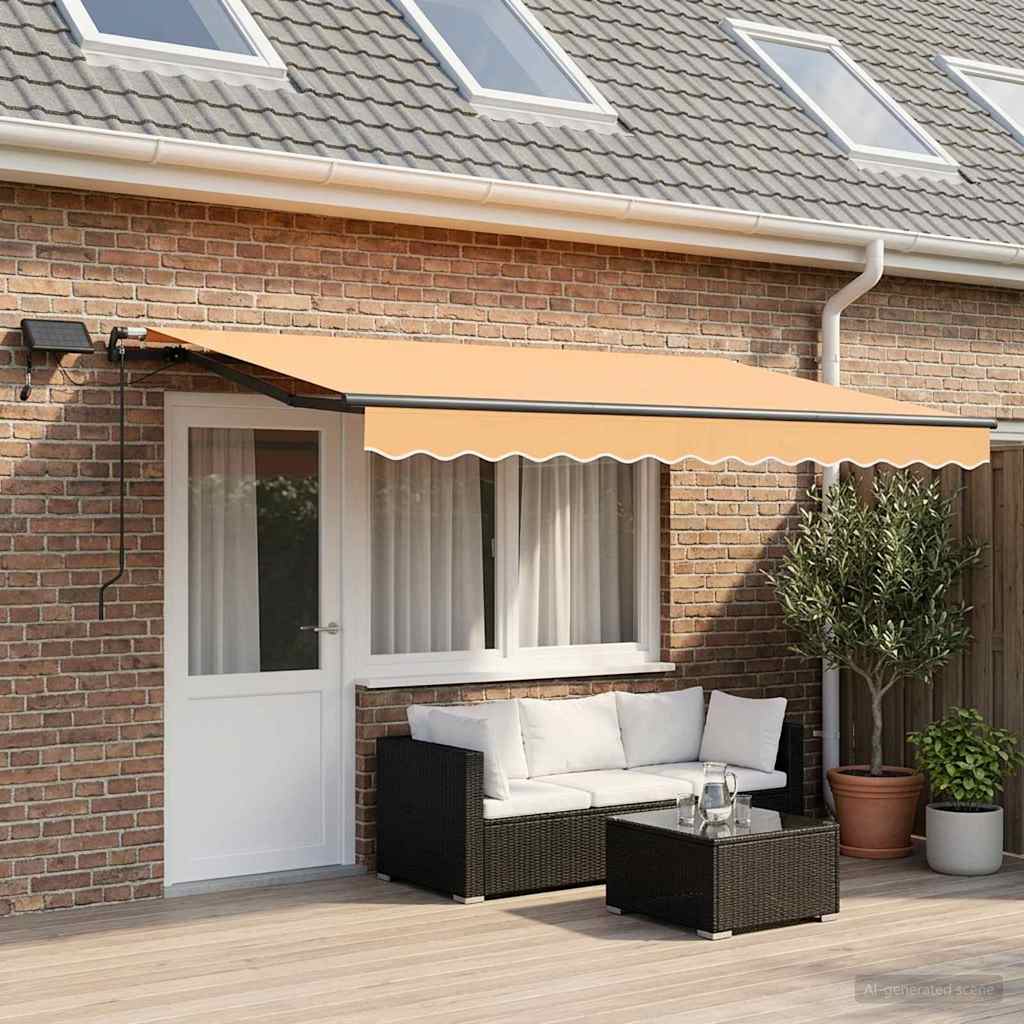 vidaXL Retractable Awning Sand 500 x 350 cm Fabric and Aluminium