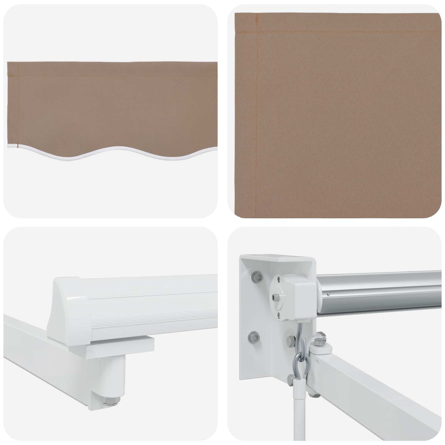 vidaXL Manual Retractable Awning with LEDs Taupe