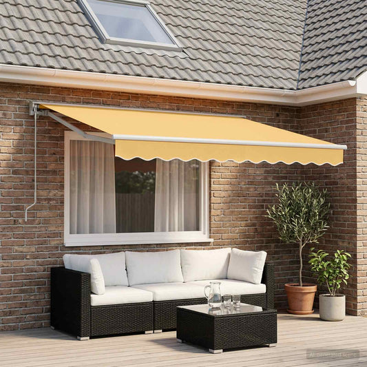 vidaXL Manual Retractable Awning Sand 4 x 3 m Polyester and Aluminium