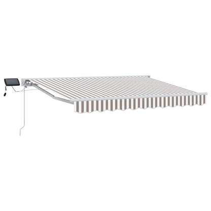 vidaXL Manual Awning Frame with LEDs Light Grey and White 4 x 3 m