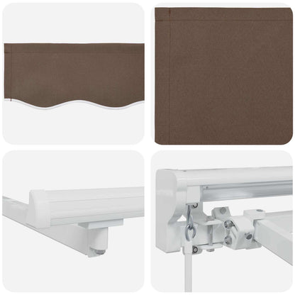 vidaXL Manual Awning Frame with LEDs Taupe 4 x 3 m