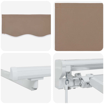 vidaXL Manual Awning Frame with LEDs Taupe 4 x 3 m