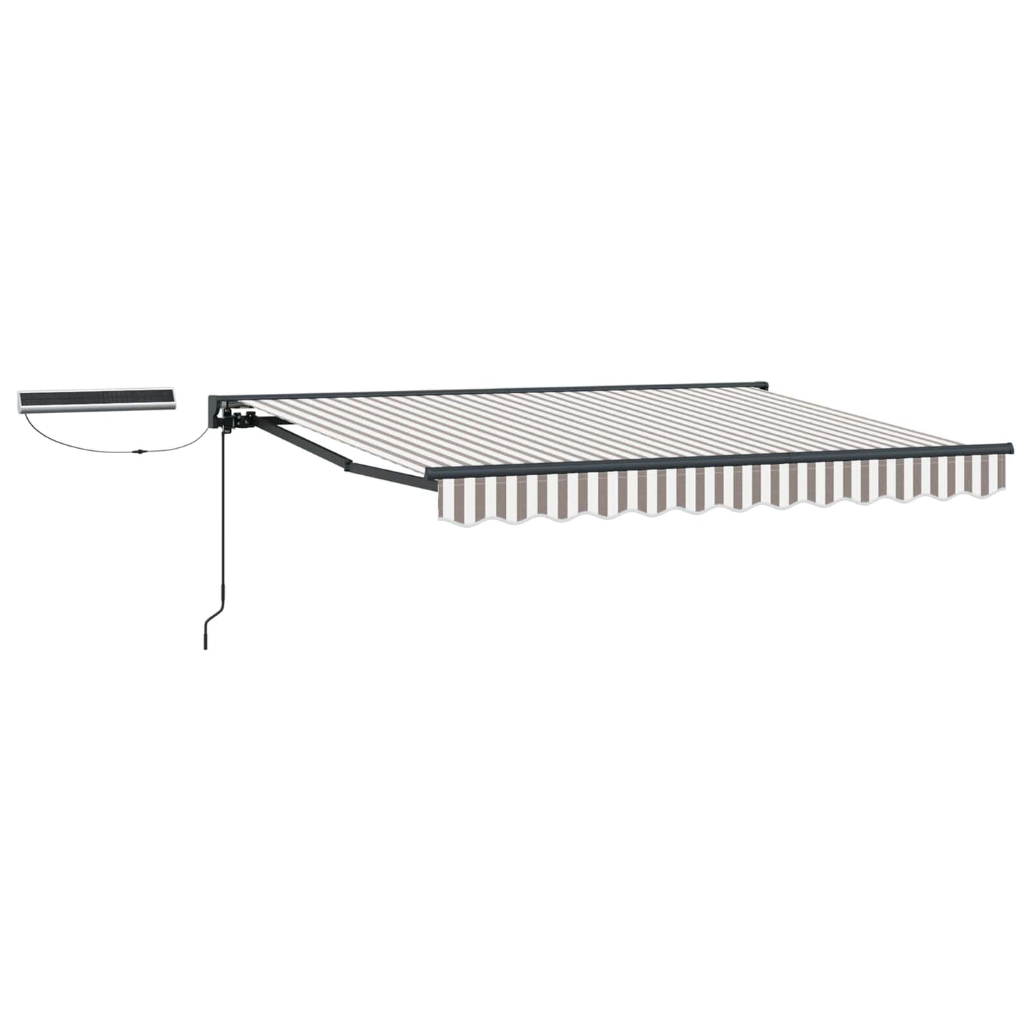 vidaXL Electric Retractable Awning Light Grey and White 4 x 3.5 m