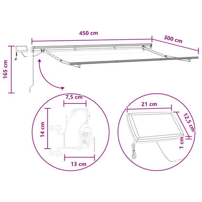 vidaXL Retractable Awning Sand 450 x 300 cm Fabric and Aluminium