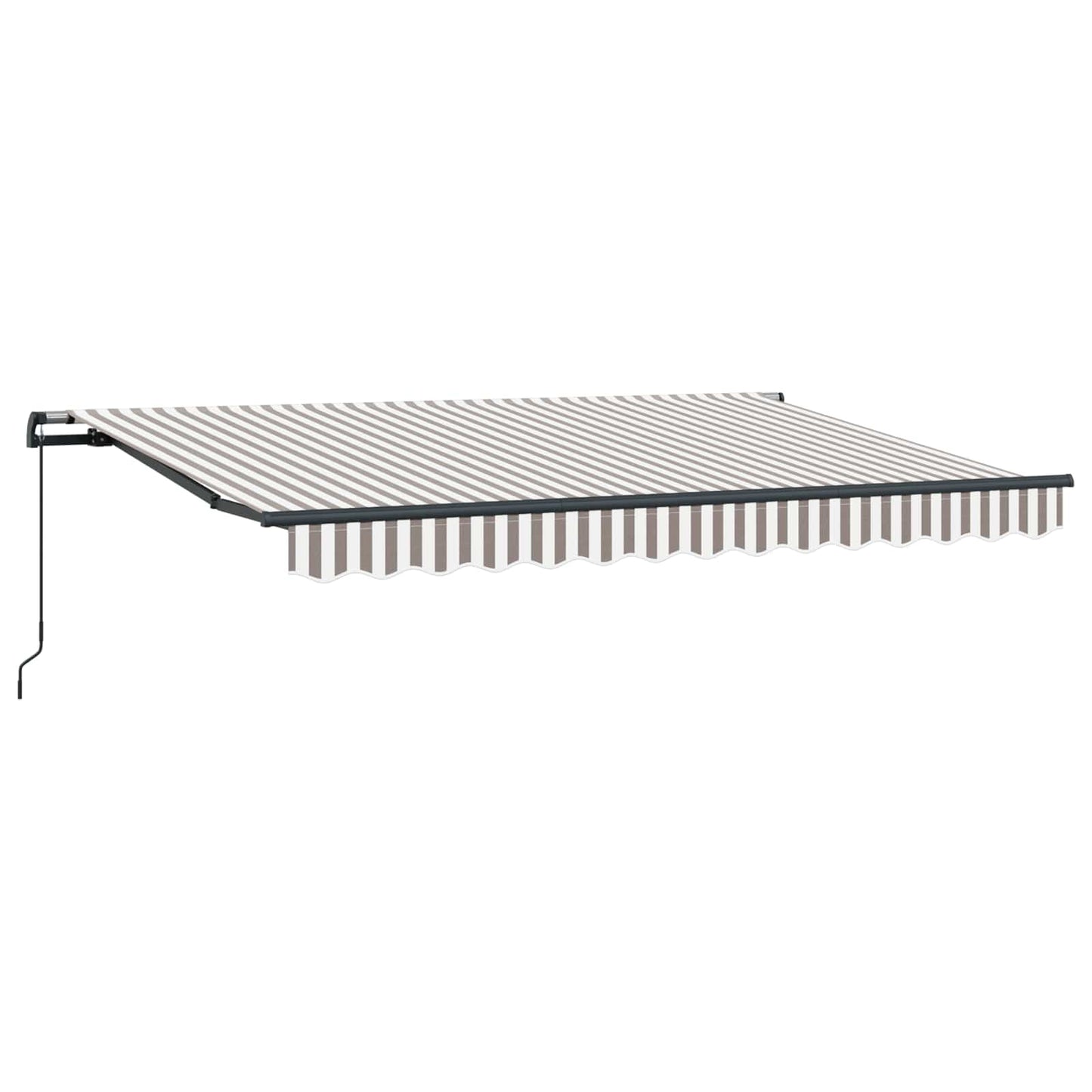 vidaXL Retractable Awning Light Grey and White 450 x 300 cm