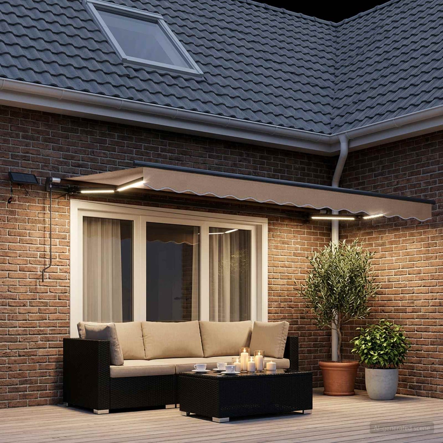vidaXL Retractable Awning Taupe 450 x 300 cm Fabric and Aluminium