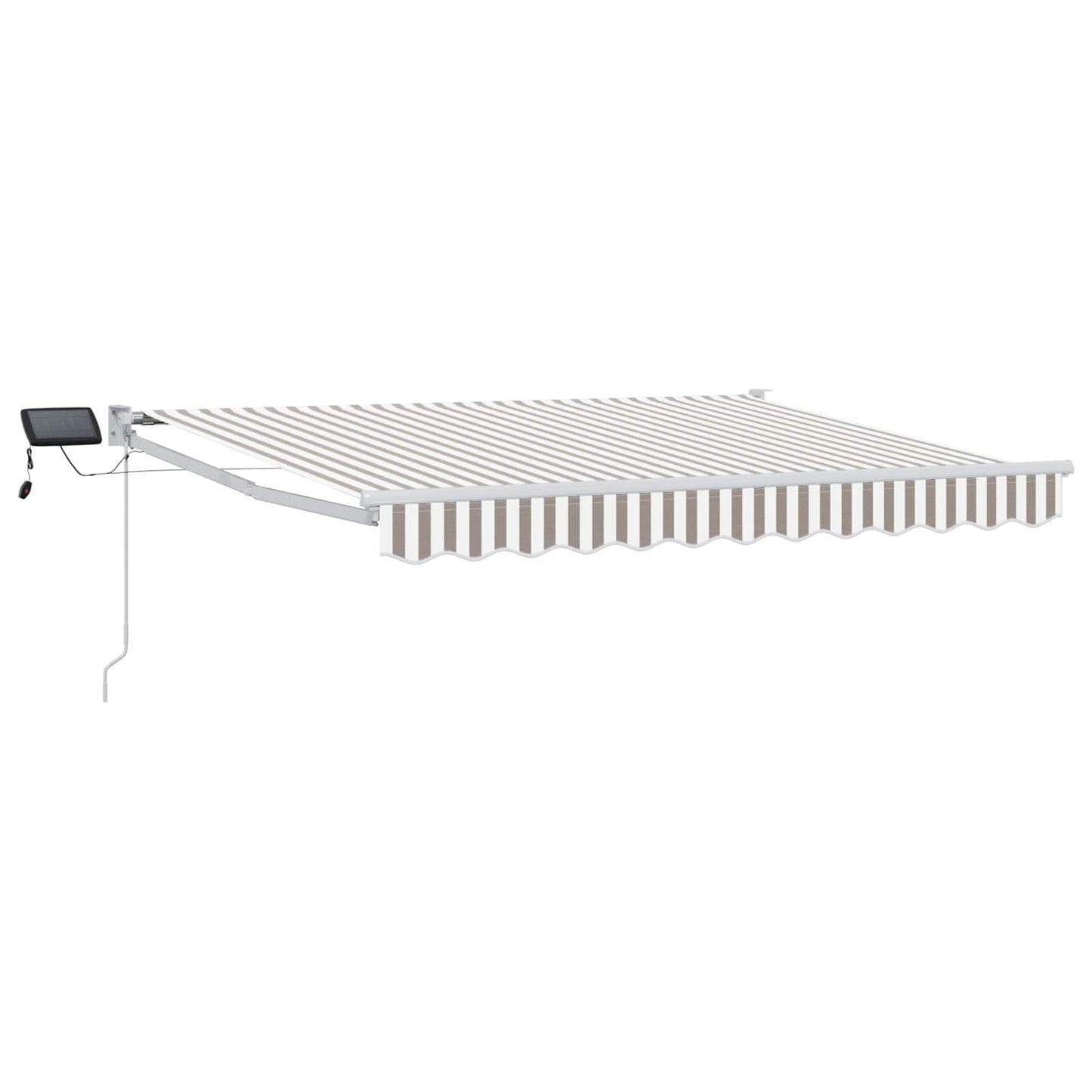vidaXL Manual Retractable Awning with LEDs Light Grey and White