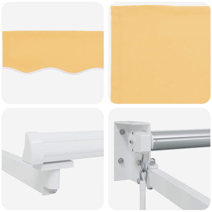 vidaXL Manual Retractable Awning with LEDs Sand