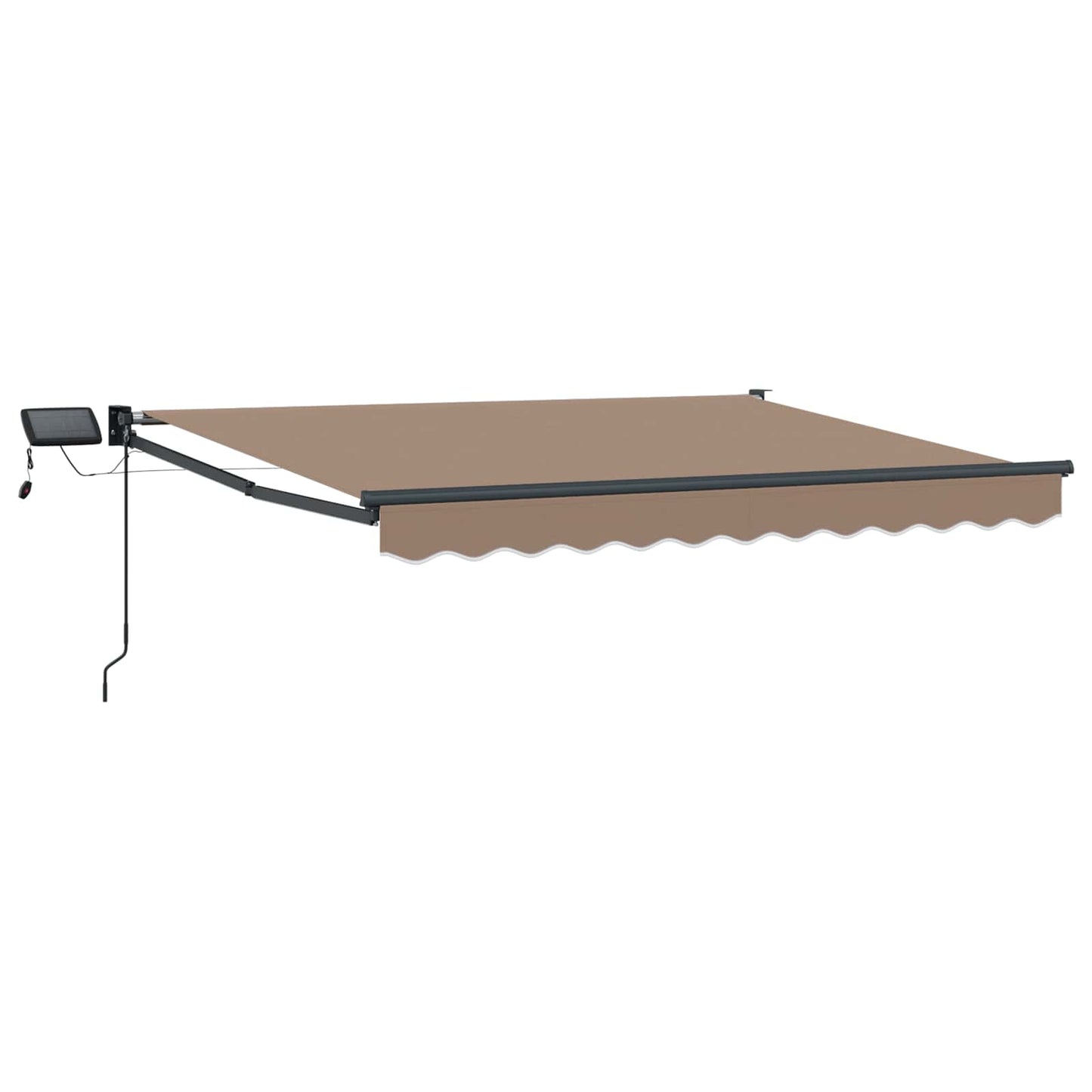 vidaXL Manual Retractable Awning with LEDs Taupe