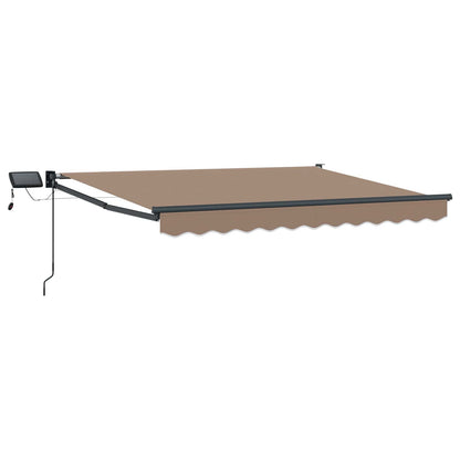 vidaXL Manual Retractable Awning with LEDs Taupe