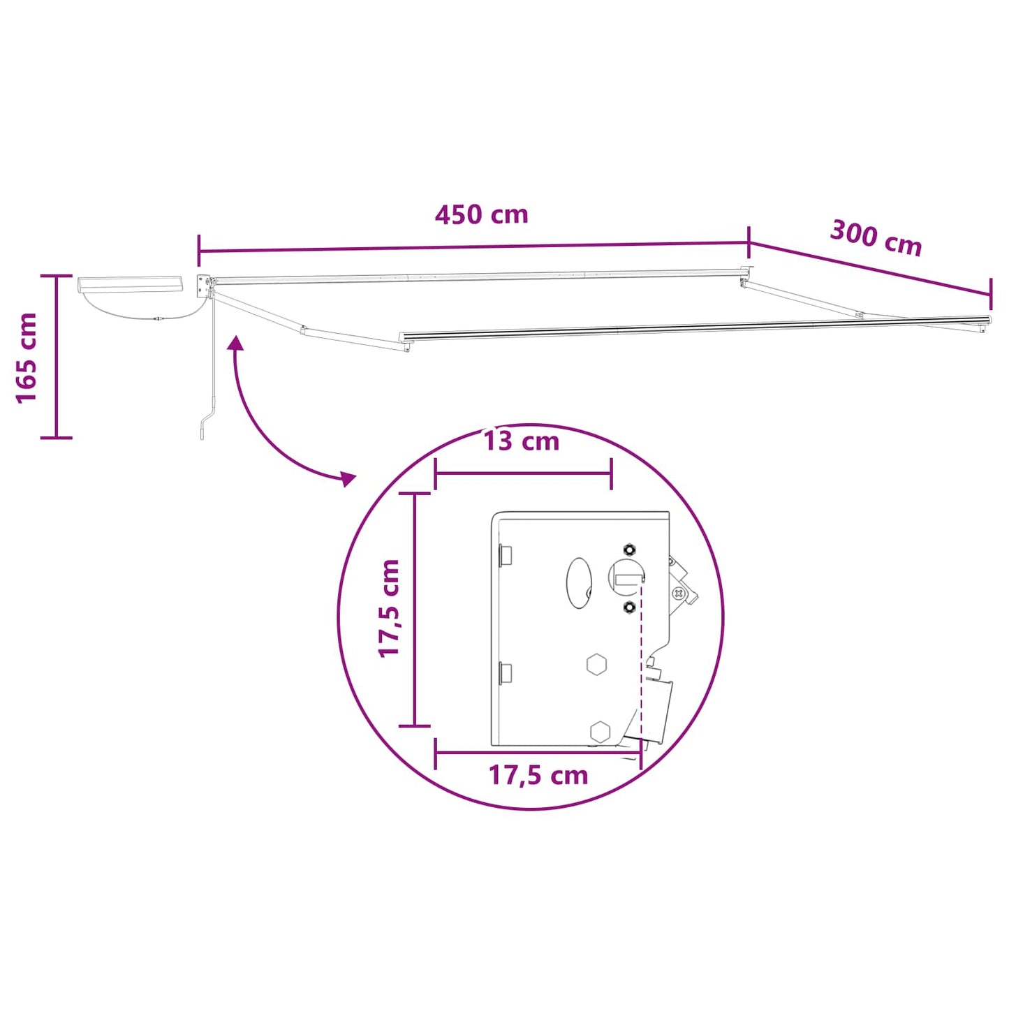 vidaXL Electric Retractable Awning Sand 4.5 x 3 m