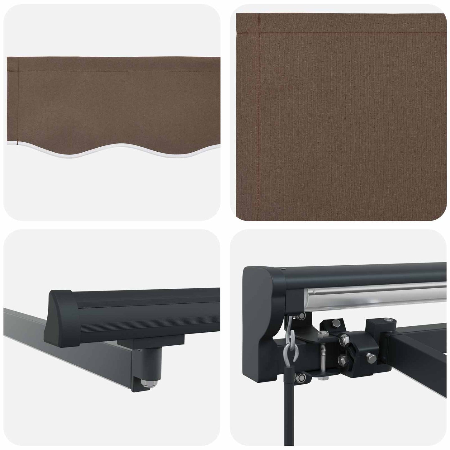 vidaXL Retractable Awning Taupe 4.5 x 3 m Polyester and Aluminium