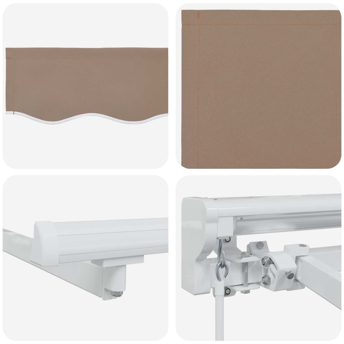vidaXL Manual Awning Frame with LEDs Taupe 4.5 x 3 m