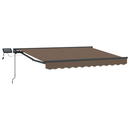 vidaXL Manual Awning Frame with LEDs Taupe 4.5 x 3 m