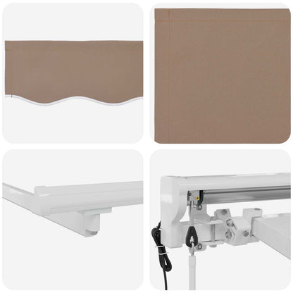 vidaXL Electric Retractable Awning Taupe 4.5 x 3 m