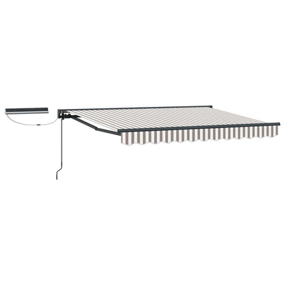 vidaXL Electric Retractable Awning Light Grey and White 4.5 x 3 m