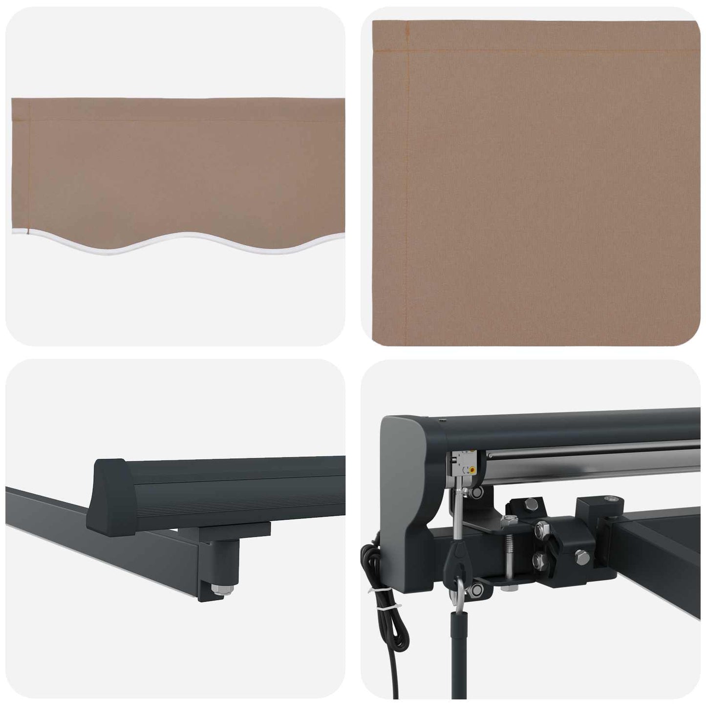 vidaXL Electric Retractable Awning Taupe 4.5 x 3 m