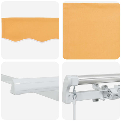 vidaXL Retractable Awning Sand 450 x 350 cm Polyester and Aluminium
