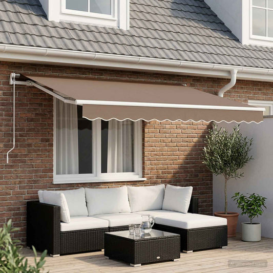 vidaXL Retractable Awning Taupe 450 x 350 cm Polyester and Aluminium