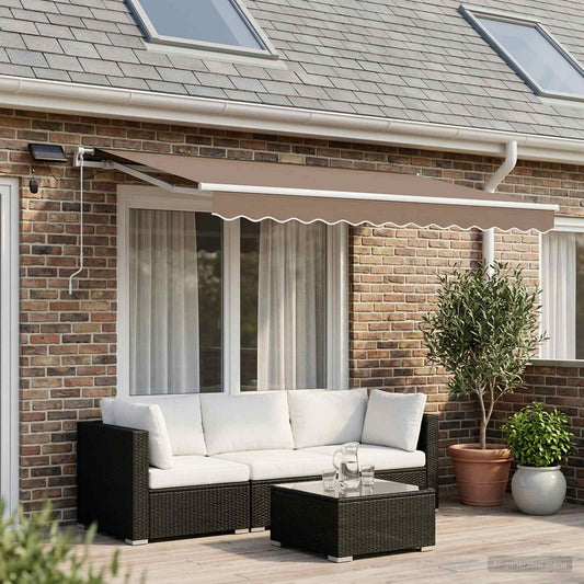 vidaXL Retractable Awning Taupe 450 x 350 cm Fabric and Aluminium
