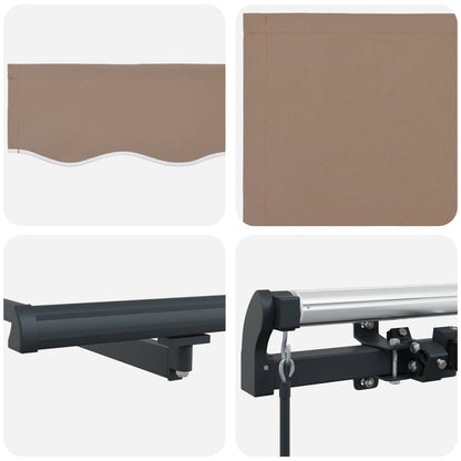 vidaXL Retractable Awning Taupe 450 x 350 cm Fabric and Aluminium