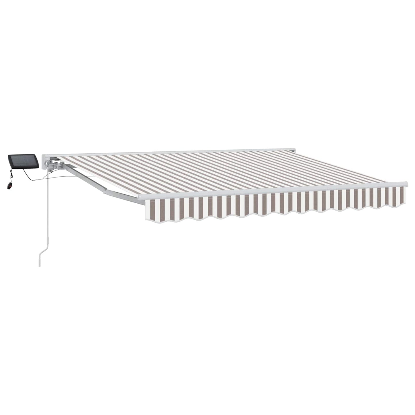vidaXL Manual Awning Frame with LEDs Light Grey and White 4.5 x 3.5 m