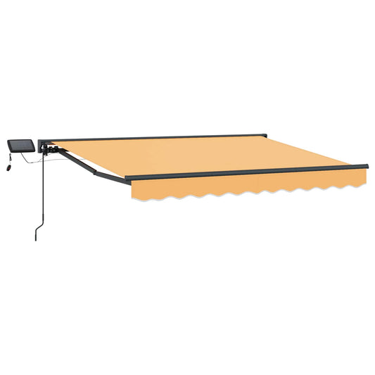 vidaXL Manual Awning Frame with LEDs Sand 4.5 x 3.5 m