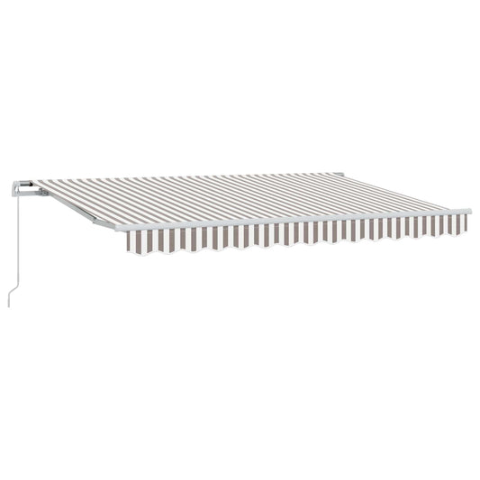 vidaXL Retractable Awning Light Grey and White 5 x 3 m