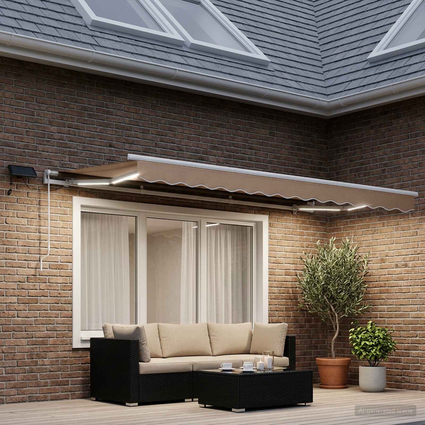 vidaXL Retractable Awning Taupe 500 x 300 cm Fabric and Aluminium