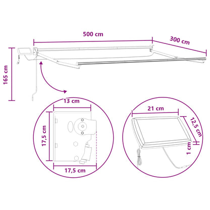 vidaXL Manual Retractable Awning with LEDs Sand