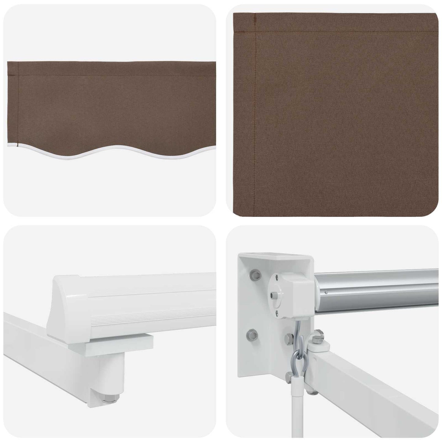 vidaXL Manual Retractable Awning with LEDs Taupe