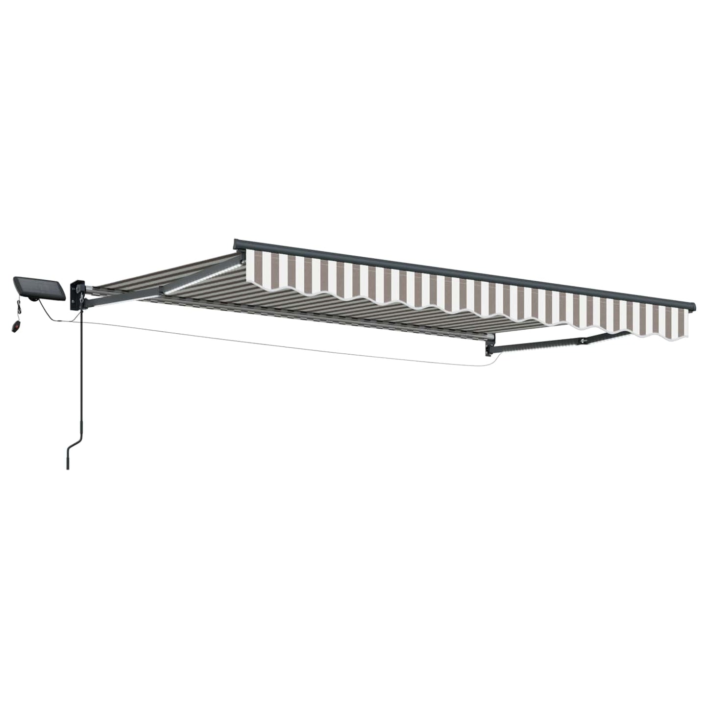 vidaXL Manual Retractable Awning with LEDs Light Grey and White