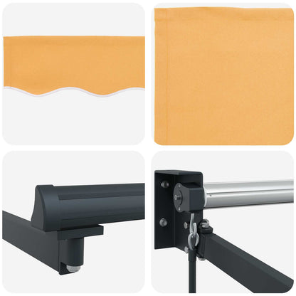 vidaXL Manual Retractable Awning with LEDs Sand
