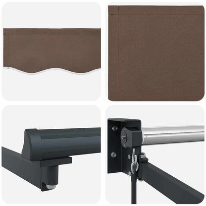 vidaXL Manual Retractable Awning with LEDs Taupe