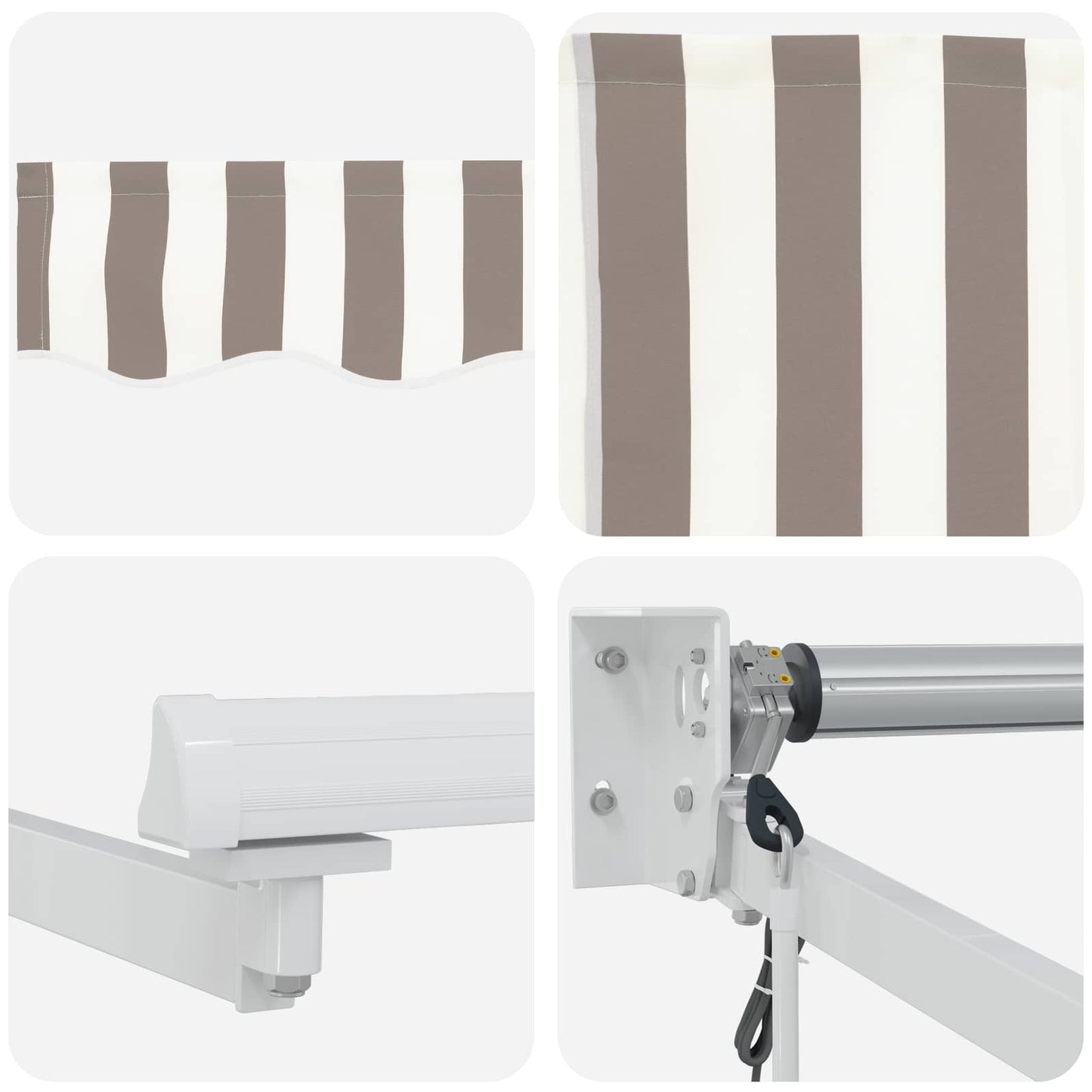 vidaXL Electric Retractable Awning Light Grey and White