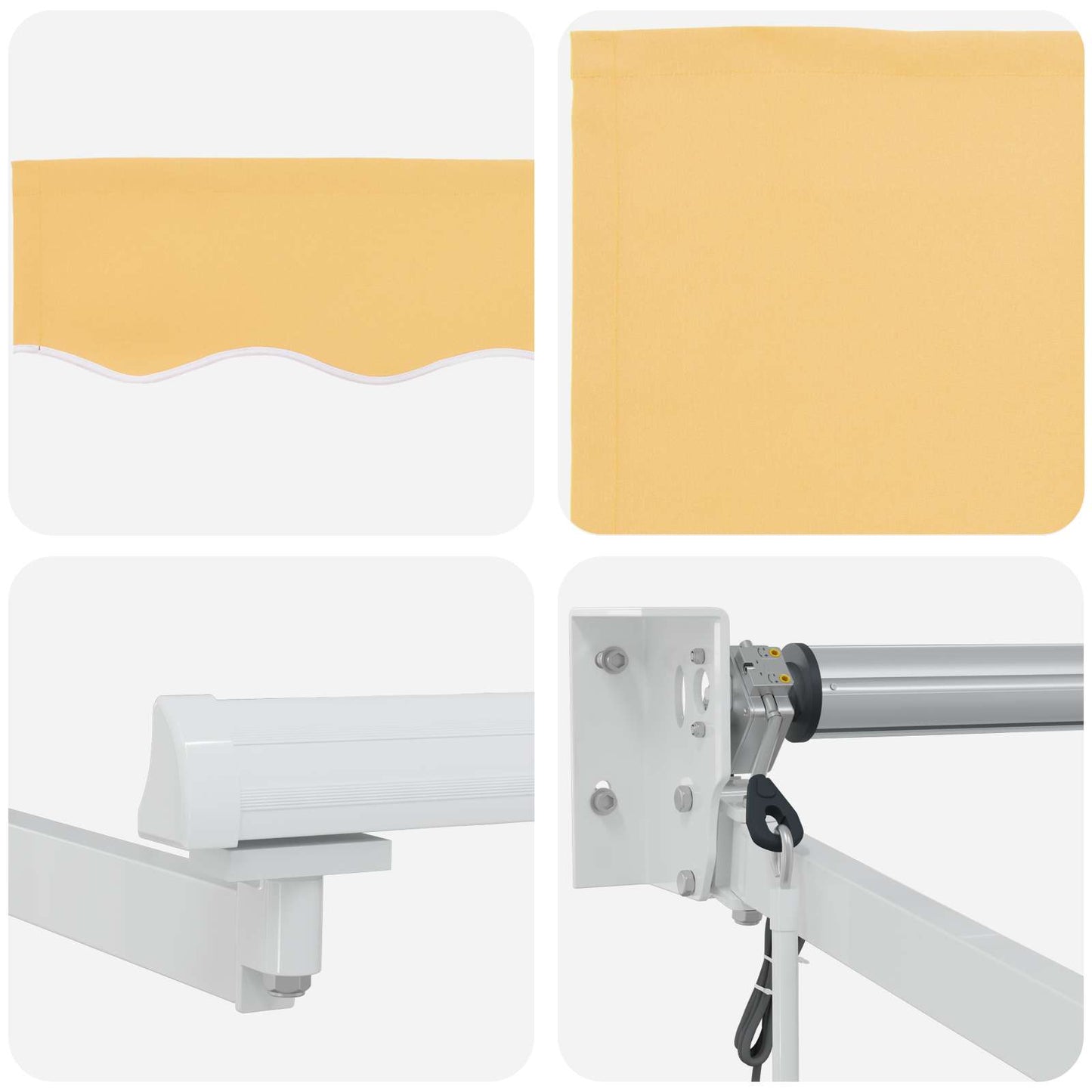 vidaXL Electric Retractable Awning Sand 5 x 3 m