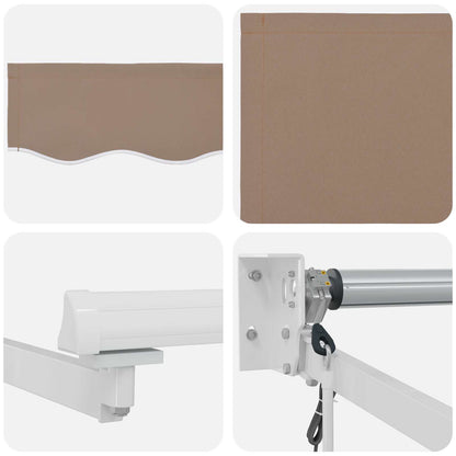 vidaXL Electric Retractable Awning Taupe 5 x 3 m