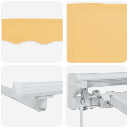 vidaXL Manual Awning Frame with LEDs Sand 5 x 3 m