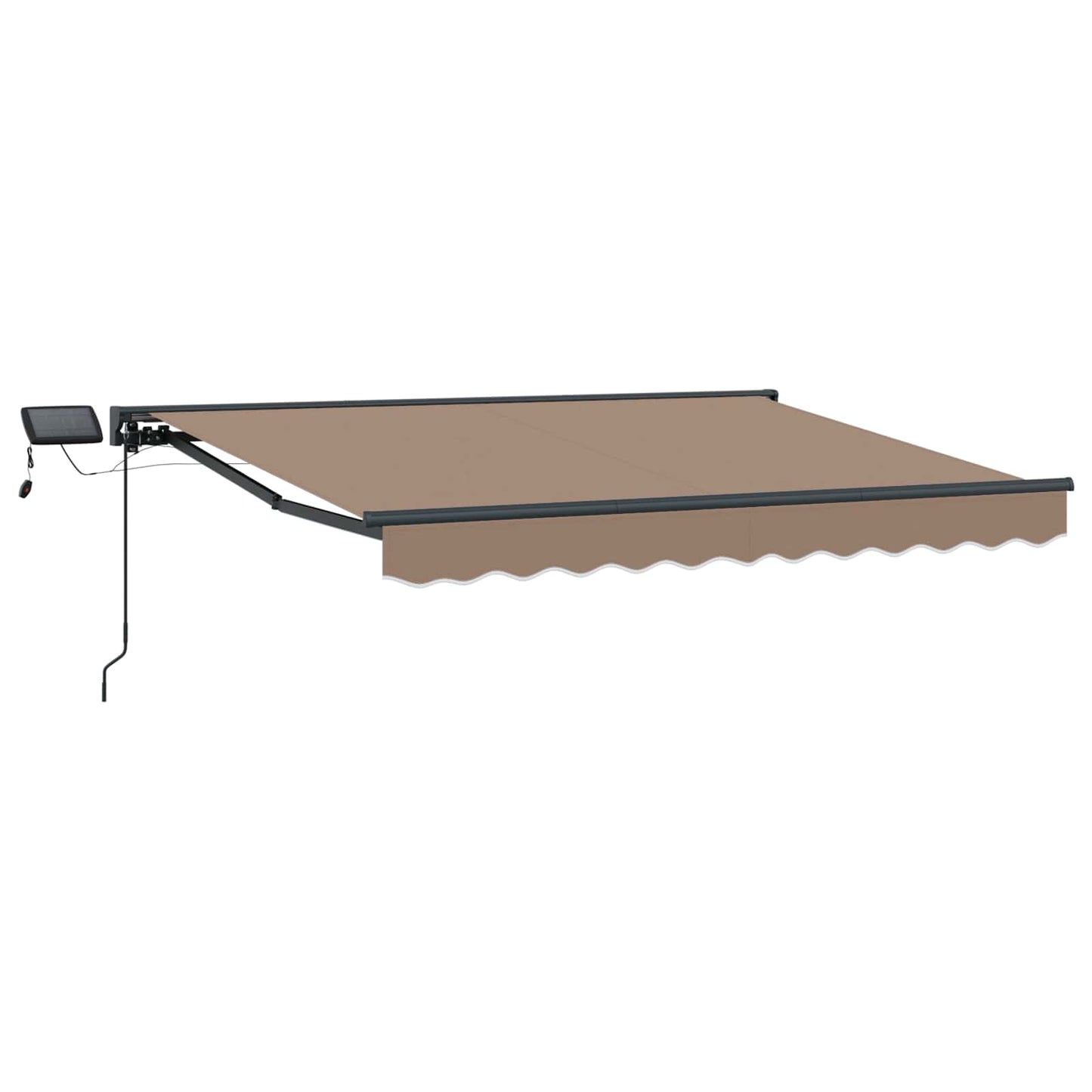 vidaXL Manual Awning Frame with LEDs Taupe 5 x 3 m