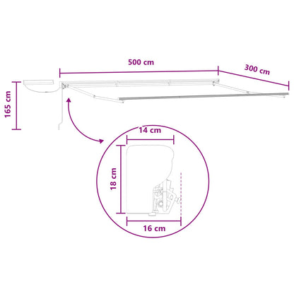 vidaXL Electric Retractable Awning Taupe 5 x 3 m