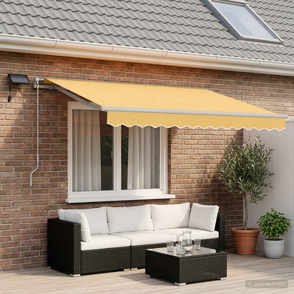 vidaXL Retractable Awning Sand 500 x 350 cm Fabric and Aluminium
