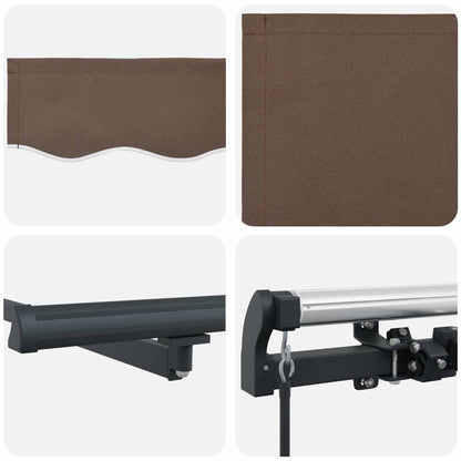 vidaXL Retractable Awning Taupe 500 x 350 cm Polyester and Aluminium