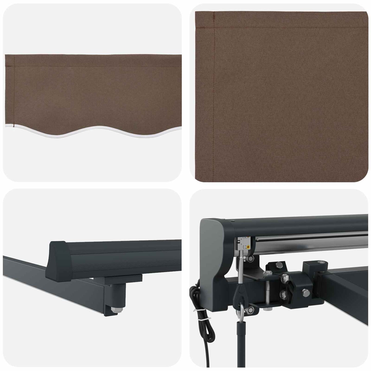vidaXL Electric Retractable Awning Taupe 5 x 3.5 m